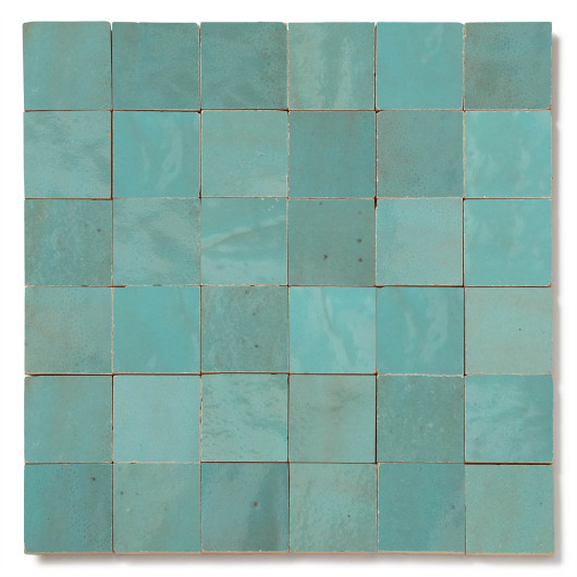 Carrelage Zellige Marocain Bleu Maldives 5x5 cm