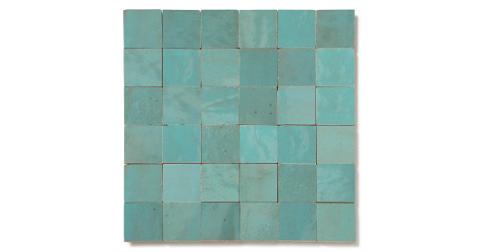 Carrelage Zellige Marocain Bleu Maldives 5x5 cm
