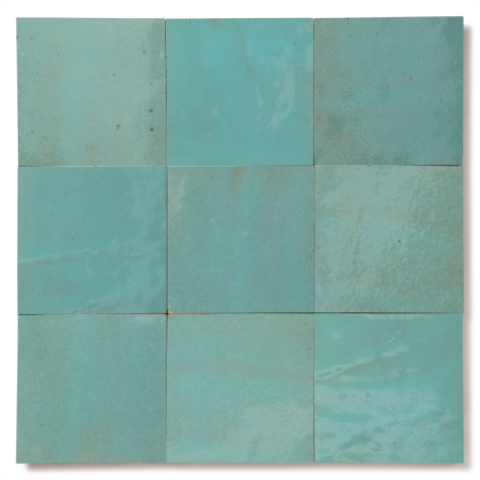 Carrelage Zellige Marocain Bleu Maldives 10x10 cm