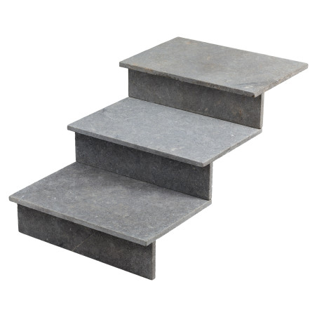 Dessus de marche Pierre d'Egypte Grise 60x40x2 cm Bord Droit