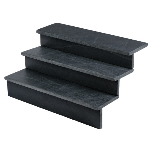 Dessus de marche pierre naturelle Ardoise 100x30x3 cm Bord Droit