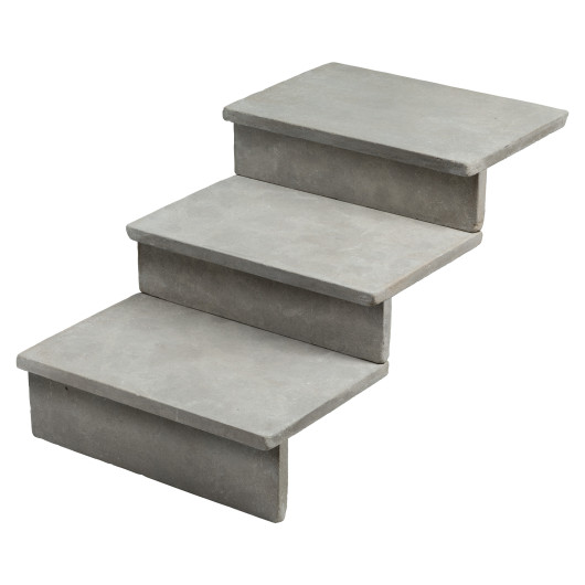 Dessus de marche pierre naturelle Atlas Gris 60x40x3 cm Bord Droit