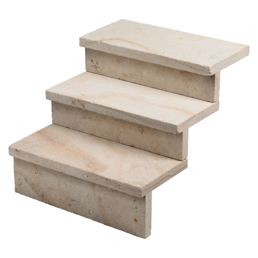 Dessus de marche Pierre de Bourgogne Beaunotte Beige 60x30x3,8 cm Bord Droit