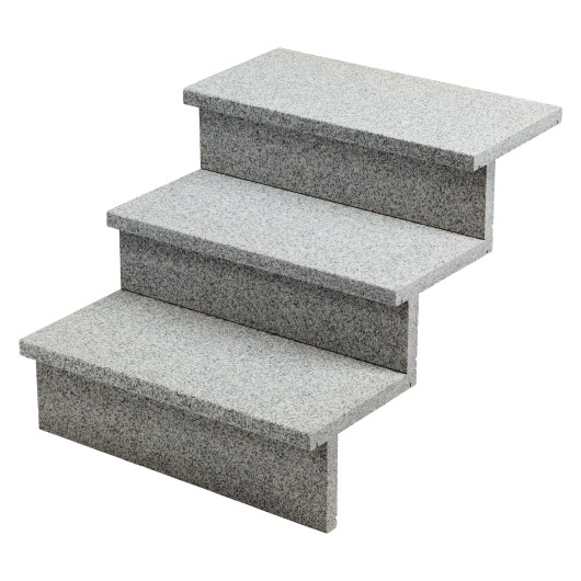 Dessus de marche Granit Gris Clair 60x30x3 cm Bord Droit