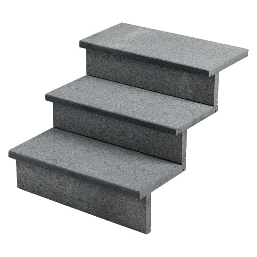 Dessus de marche Granit Gris Foncé 60x30x3 cm Bord Droit