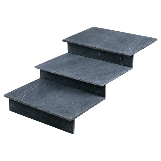 Dessus de marche Pierre Bleue du Vietnam 60x60x2 cm Bord Droit