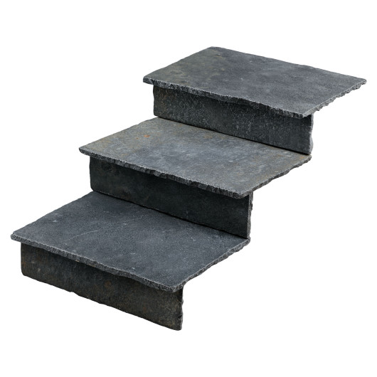 Dessus de marche pierre naturelle Tandur Noir 60x40x2 cm Bord Naturel