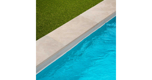 Margelle de piscine Pierre de l'Atlas Beige 61x33x3 cm Bord 1/2 Rond