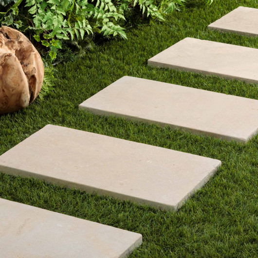 Pas japonais Rectangle Pierre de l'Atlas Beige 61x33x3 cm