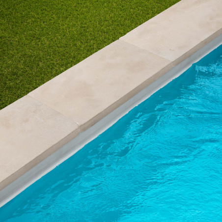 Margelle de piscine Pierre de l'Atlas Beige 61x33x5 cm Bord Droit