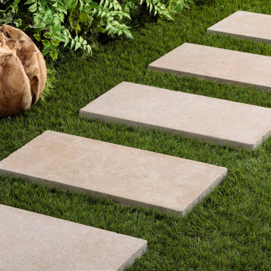 Pas japonais Rectangle Pierre d'Egypte Beige 60x30x3 cm
