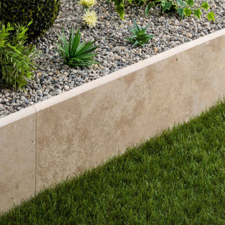 Bordure de jardin Travertin Beige Nuancé 61x33x3 cm