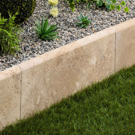 Bordure de jardin Travertin Beige Nuancé 61x33x5 cm