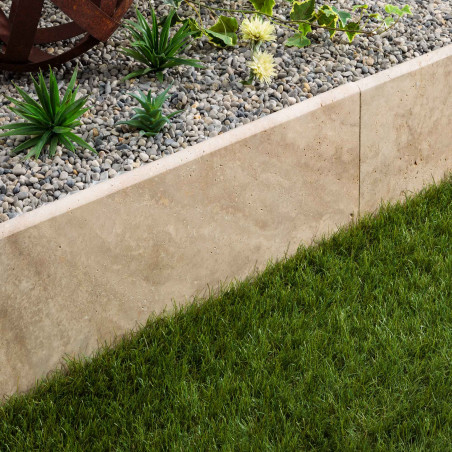 Bordure de jardin Travertin Beige Nuancé 100x33x3 cm