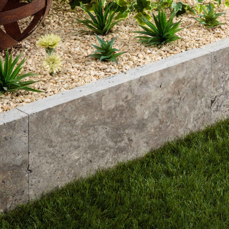 Bordure de jardin Travertin Gris Silver 61x33x5 cm
