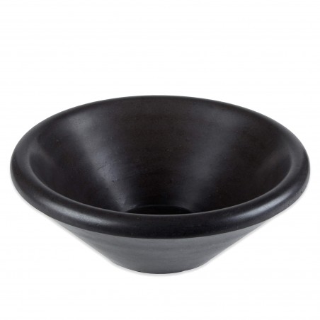 Vasque à poser ronde cône en pierre naturelle Basalte Noir 40x15 cm