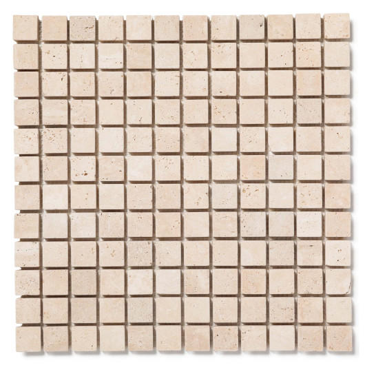 Mosaïque sol et mur Travertin Beige Clair 1er choix 2,3x2,3 cm