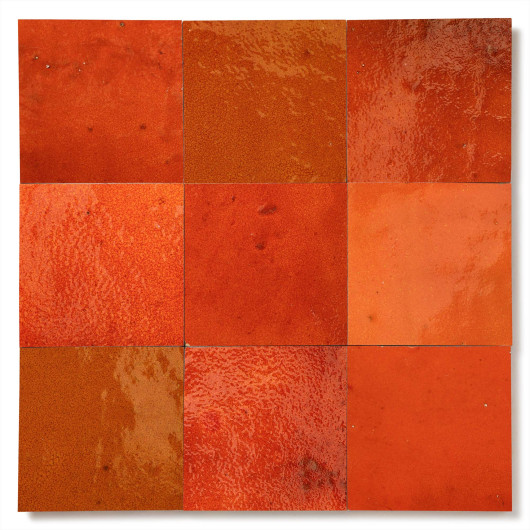 Carrelage Zellige Marocain Orange Pétillant 10x10 cm