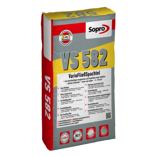 Ragréage autonivelant pour sol intérieur et extérieur 3 à 70 mm - Sopro VS 582