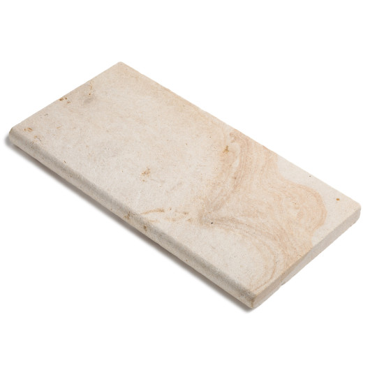 Dessus de marche Pierre de Bourgogne Beaunotte Beige 60x30x3,8 cm Bord 1/2 Rond