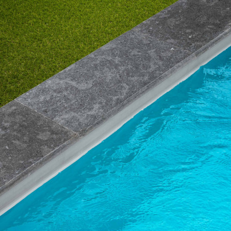 Margelle de piscine Pierre d'Egypte Grise 60x30x3 cm Bord 1/2 Rond