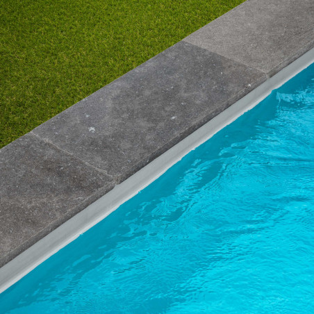 Margelle de piscine Pierre d'Egypte Grise 60x30x3 cm Bord Droit