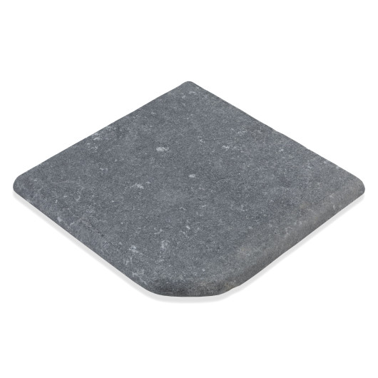 Margelle angle sortant Pierre d'Egypte Grise 30x30x3 cm Bord 1/2 Rond