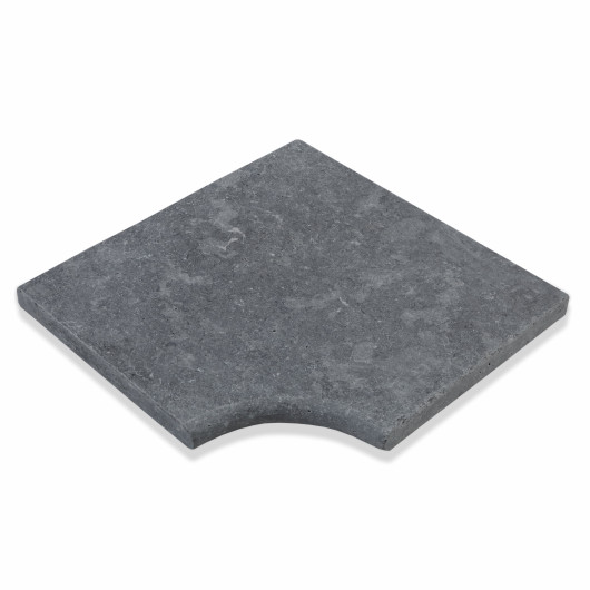 Margelle angle rentrant Pierre d'Egypte Grise 42,5x42,5x3 cm Bord 1/2 Rond