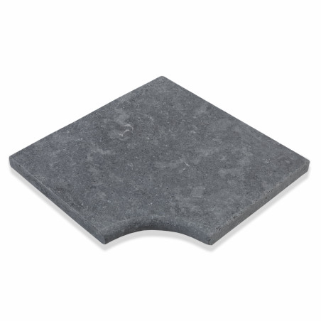 Margelle angle rentrant Pierre d'Egypte Grise 42,5x42,5x3 cm Bord 1/2 Rond