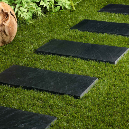 Pas japonais Rectangle Ardoise Noire 50x25x2-3 cm