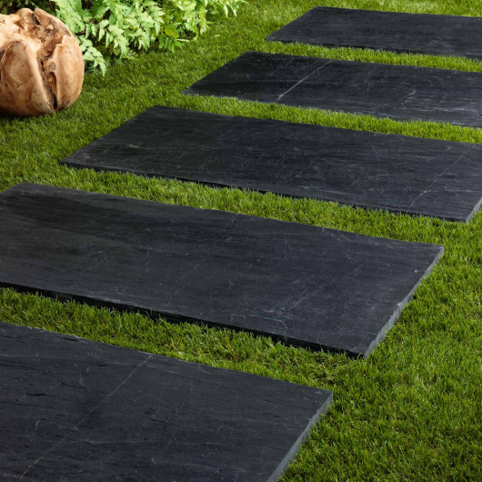 Pas japonais Rectangle Ardoise Noire 100x50x2-3 cm