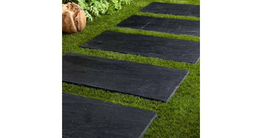 Pas japonais Rectangle Ardoise Noire 100x50x2-3 cm
