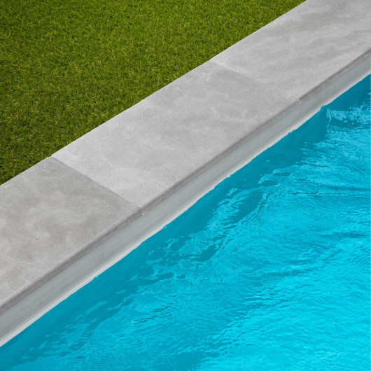 Margelle de piscine Pierre de l'Atlas Gris 61x33x3 cm Bord 1/2 Rond