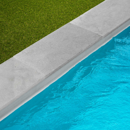 Margelle de piscine Pierre de l'Atlas Gris 61x33x3 cm Bord Droit