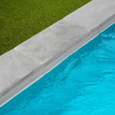 Margelle de piscine Pierre de l'Atlas Gris 61x33x5 cm Bord Droit