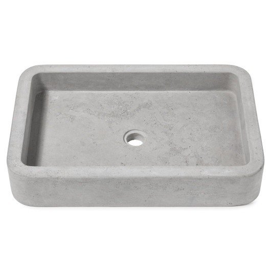 Vasque à poser rectangulaire Pierre de l'Atlas Gris 60x40x10 cm Adoucie