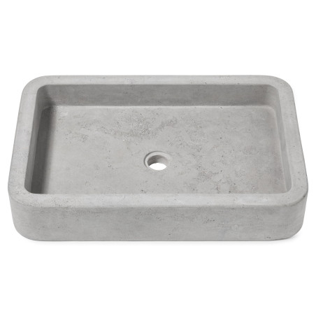 Vasque à poser rectangulaire Pierre de l'Atlas Gris 60x40x10 cm Adoucie