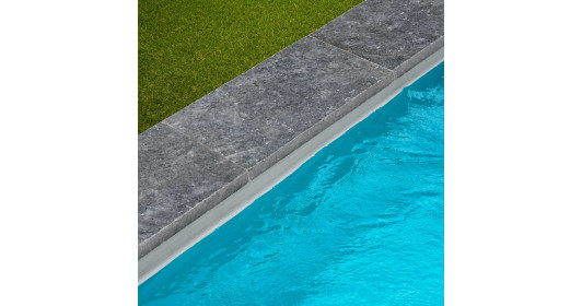 Margelle de piscine Pierre d'Adana Gris Bleu 61x33x5 cm Bord Droit