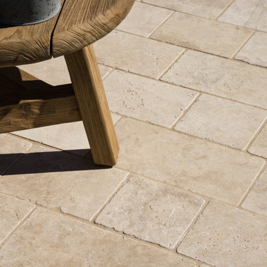 Pavé Travertin Beige Nuancé Longueur Libre x15,25x3 cm