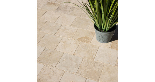 Pavé Travertin Beige Nuancé 15,25x15,25x3 cm