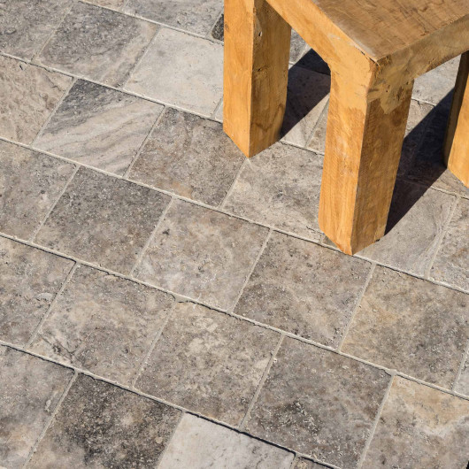 Pavé Travertin Gris Silver 15,25x15,25x3 cm