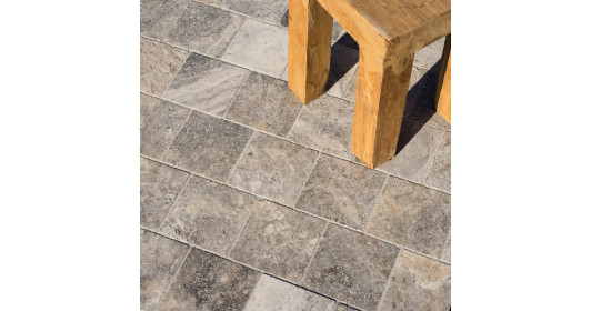Pavé Travertin Gris Silver 15,25x15,25x3 cm
