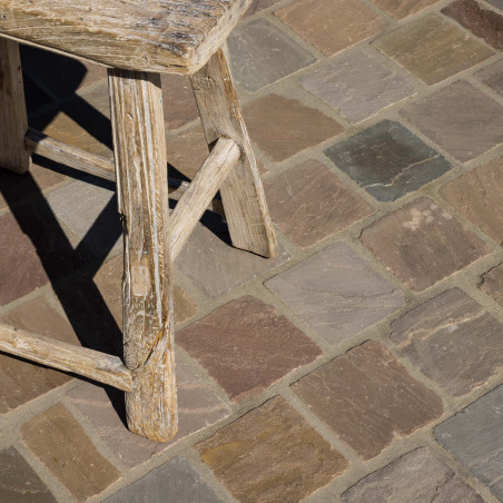 Pavé Grès Kandla Multicolore 14x14x3-5 cm