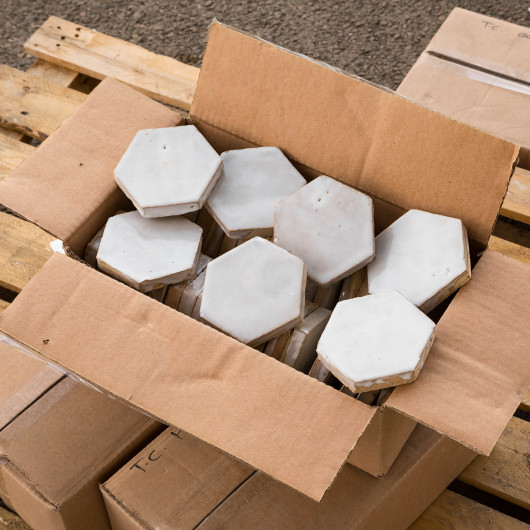 Zellige Marocain Blanc FES Hexagone (lot 1 m²)