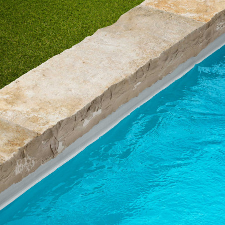 Margelle de piscine Pierre de Bourgogne Pierre de Molay Beige 100x30x13 cm Bord Droit