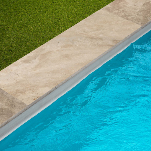 Margelle de piscine Travertin Beige Nuancé 100x33x3 cm Bord Droit