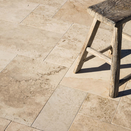 Carrelage Travertin Beige Nuancé Opus 4 x1,2 cm - Intérieur et Extérieur
