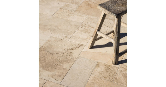 Carrelage Travertin Beige Nuancé Opus 4 x1,2 cm - Intérieur et Extérieur
