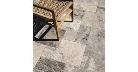 Carrelage Travertin Gris Silver Opus 4 x1,2 cm - Intérieur et Extérieur