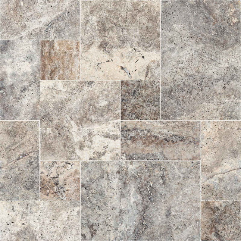 Dallage Travertin Silver En Pierre Naturelle Nuances De Gris